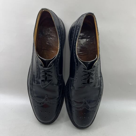 Royal Tweed by Cheaney Church’s Longwing Shoes Men Size 10.5 Black Brogue Oxford main image 6